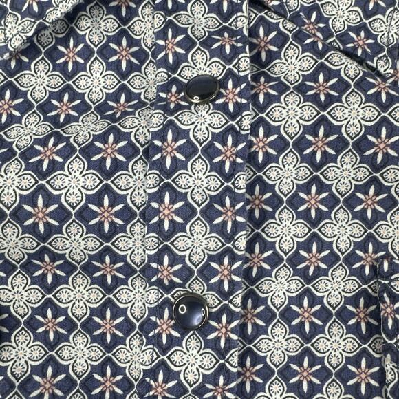 Cinch Women's Long Sleeve Blue Pink pearl snap Button Up Shirt - Size X - Picture 6 of 9